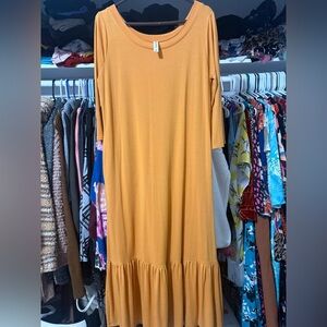 Zenana Outfitters Mustard Midi Dress